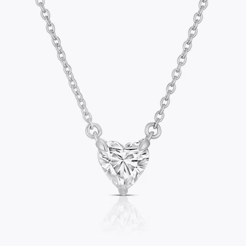 BLOOM Florence 14ct White Gold 0.50ct Lab Grown Diamond Heart Pendant
