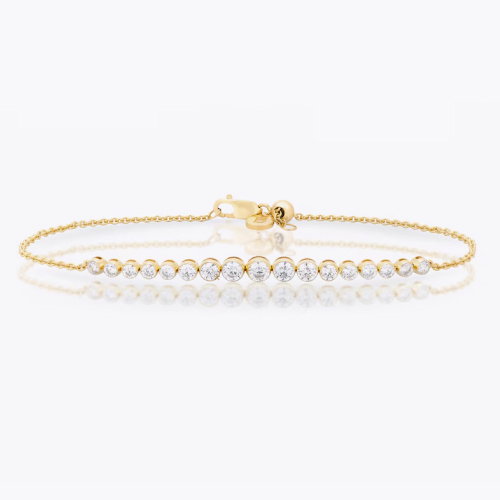 BLOOM Seville 14ct Yellow Gold True Seamless 1.33ct Lab Grown Diamond Round Tennis Bracelet