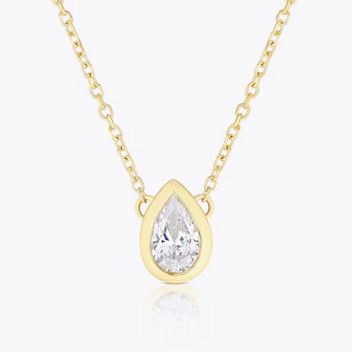BLOOM Seville 14ct Yellow Gold Seamless 0.30ct Lab Grown Diamond Pear Pendant