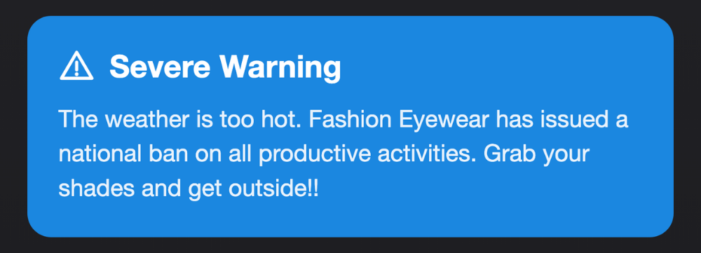 weather is too hot