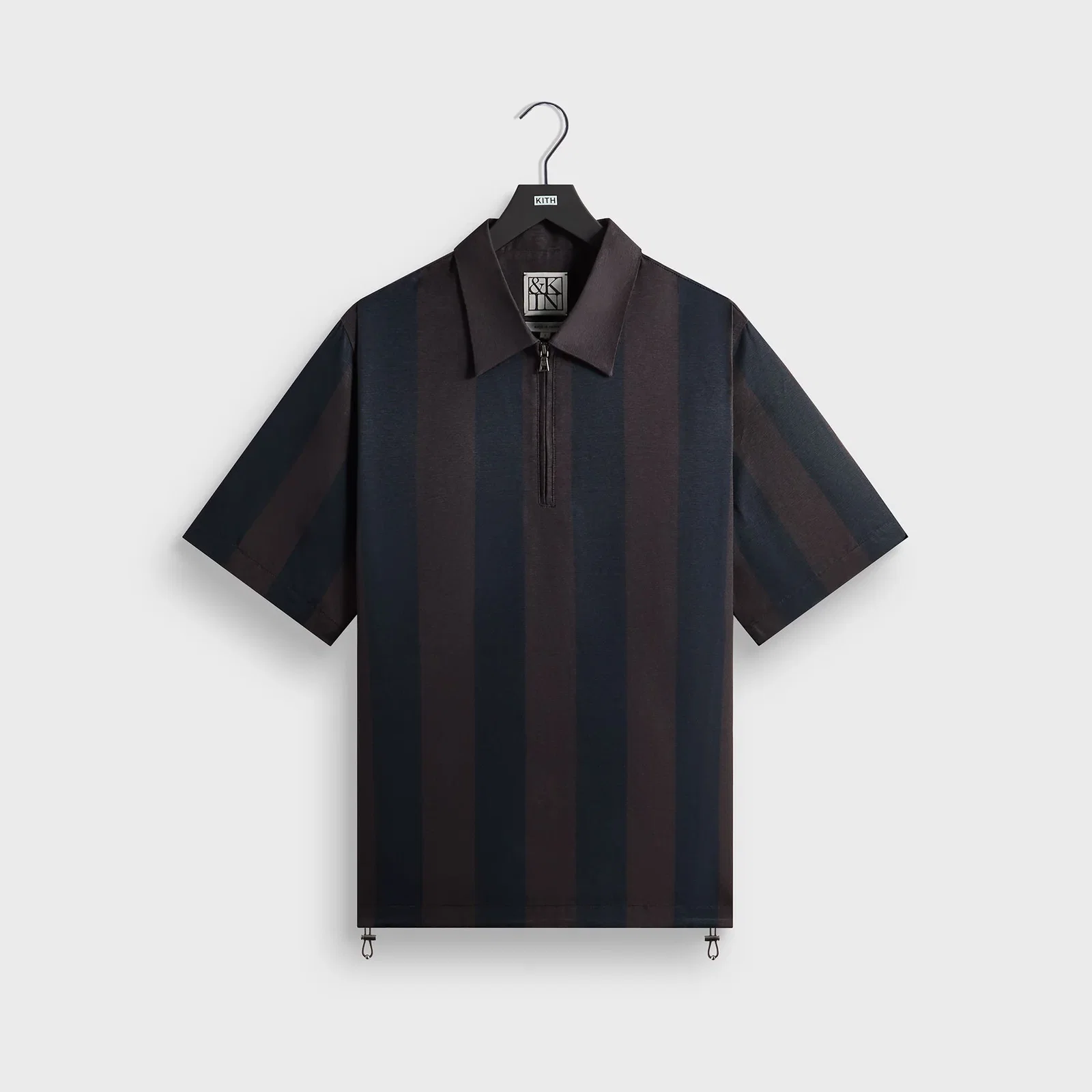 Image of &Kin Montis Quarter Zip Faille Shirt - Cosmos