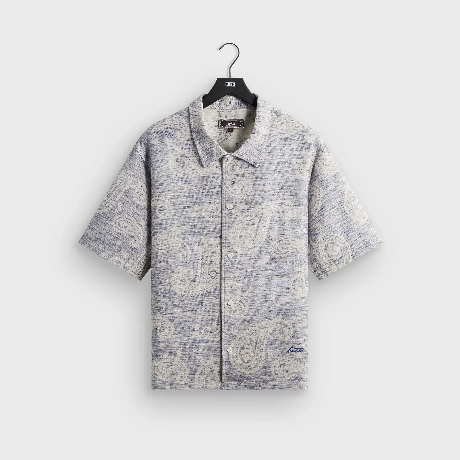 Image of Kith Heathered Paisley Torin Shirt - Light Indigo