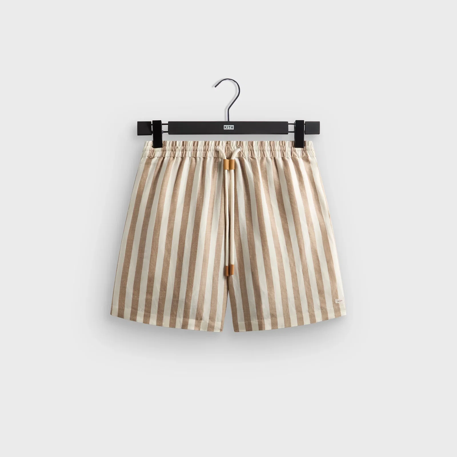 Image of Kith Spun Silk Linen Stripe Kellen Short - Chai