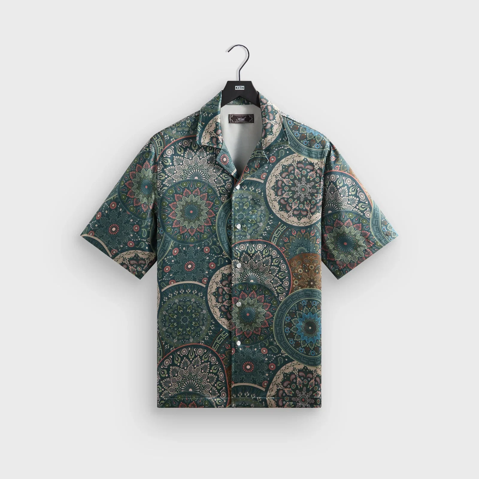 Image of Kith Mosaic Mandala Thompson Camp Collar Shirt - Stadium