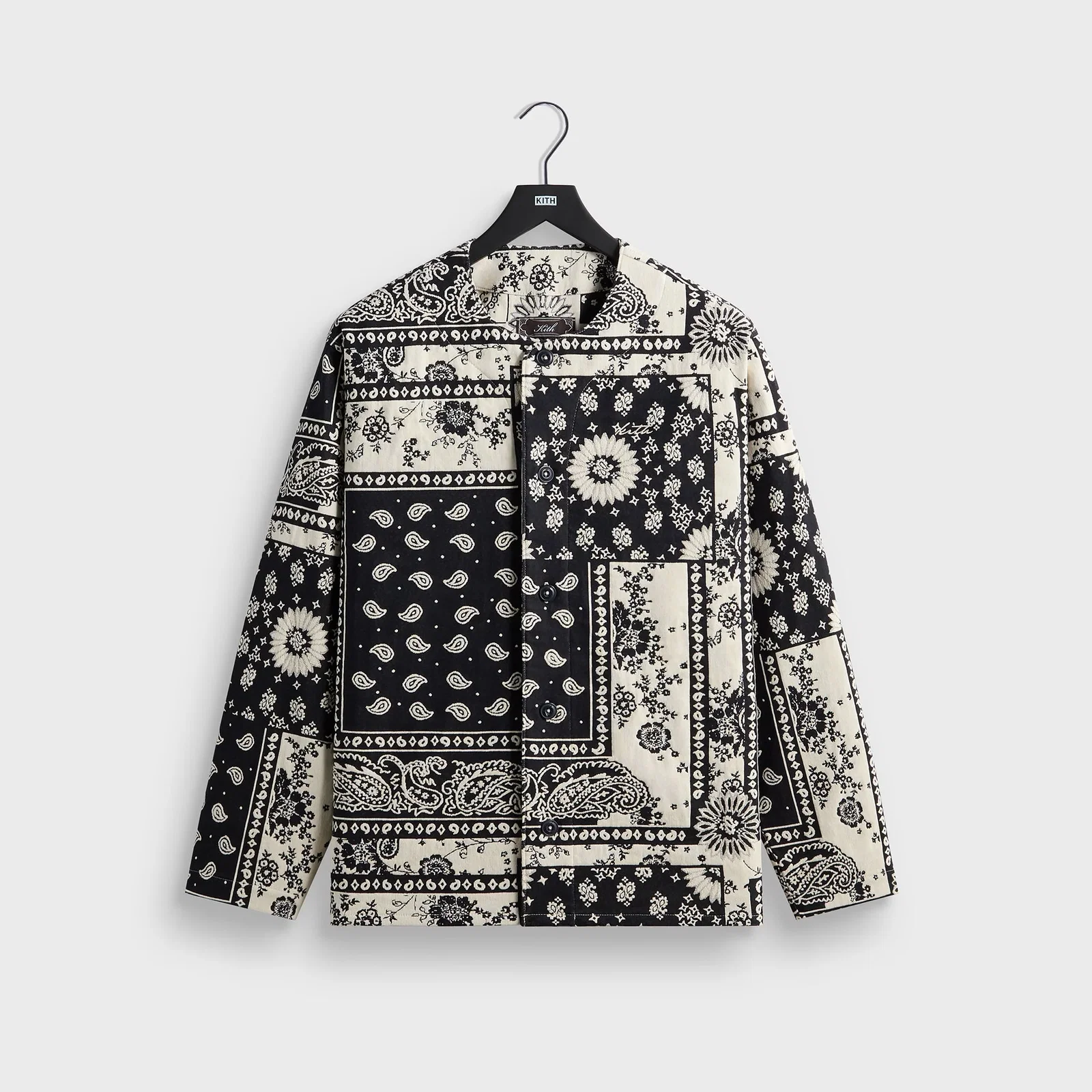Image of Kith Bandana Jacquard Long Sleeve Willis Shirt - Nocturnal