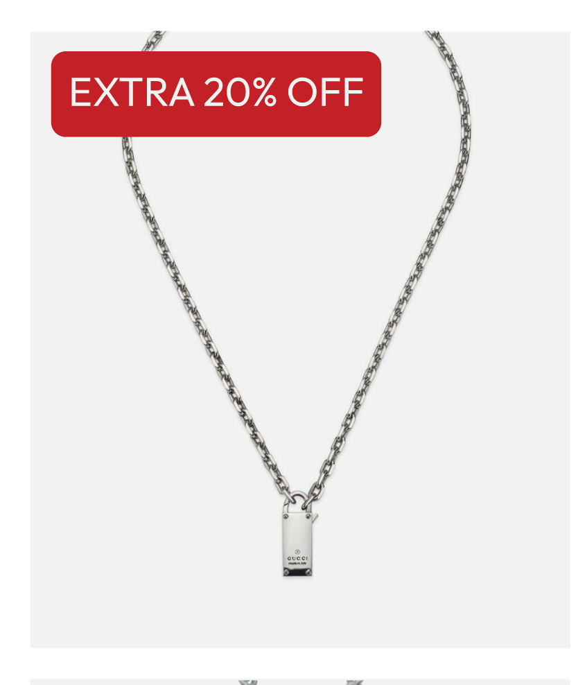 Gucci Trademark Sterling Silver Necklace YBB796342001