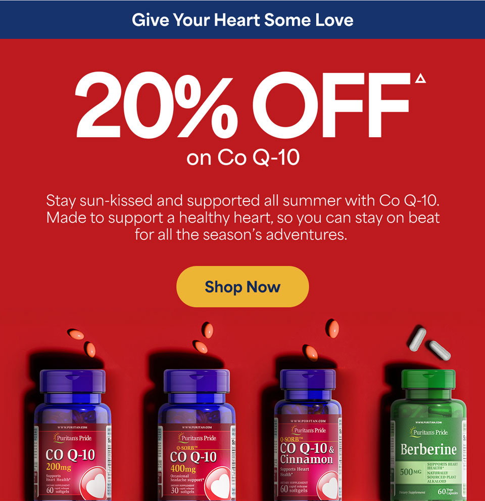 20% Off on Co Q-10Δ. Shop now.