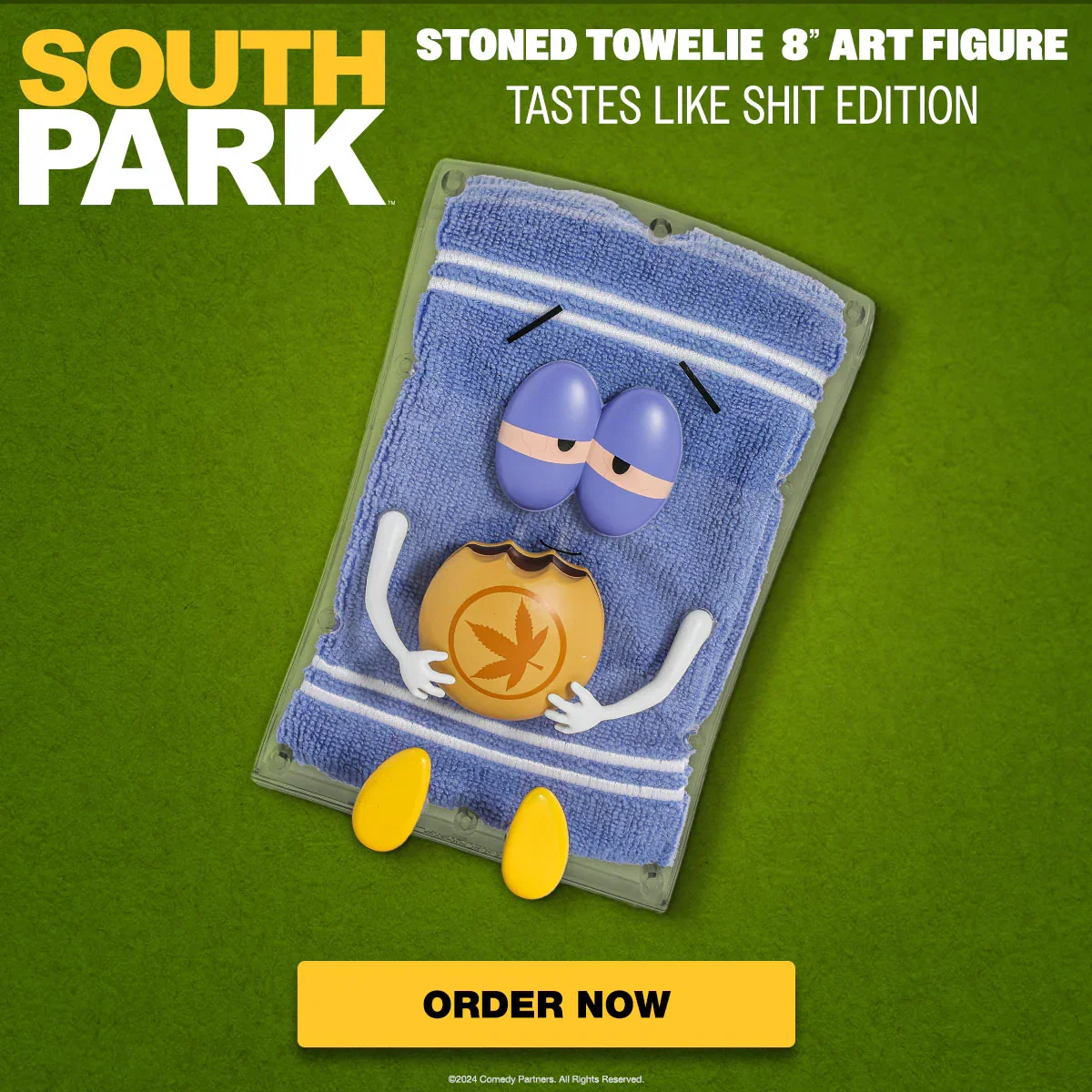 Image of South Park Stoned Towelie with Tegridy Burger 8” Art Figure - Tastes Like Sh*t Edition