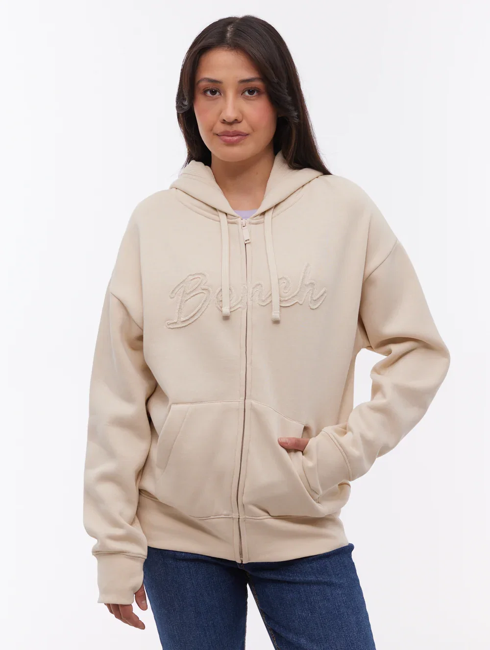 Image of Kingra Oversize Zip-Up Hoodie - White