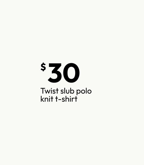 Twist slub polo knit t-shirt