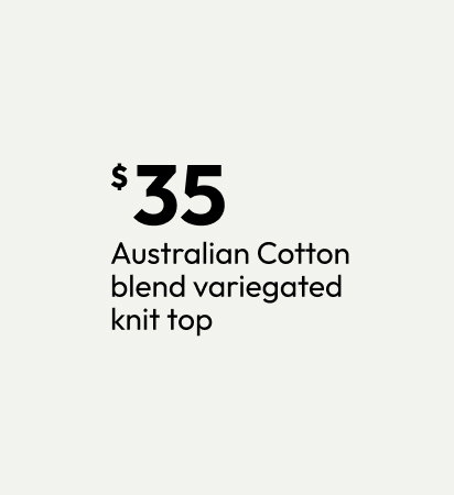 Australian Cotton blend variegated knit top