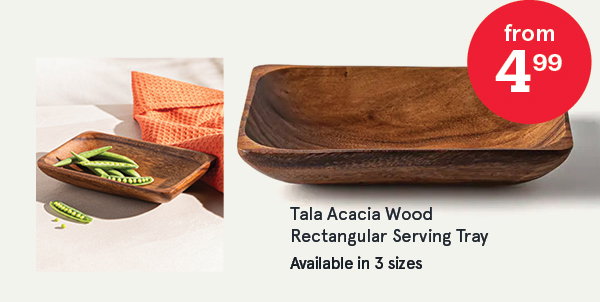 Tala Acacia Wood Rectangular Serving Tray
