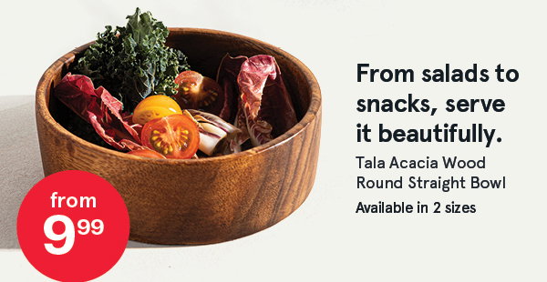 Tala Acacia Wood Round Straight Bowl