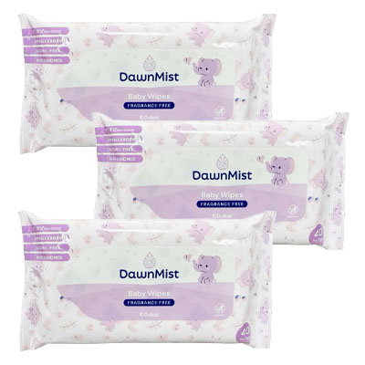 Baby Wipes - Unscented, Disposable, 40 Pack