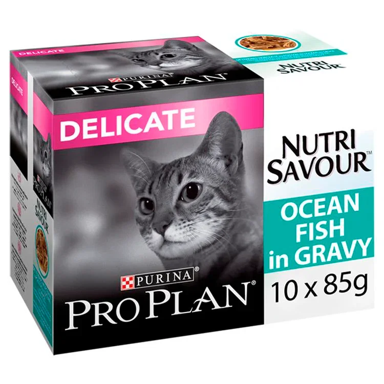 Image of Pro Plan NutriSavour Delicate Wet Cat Food - Ocean Fish in Gravy