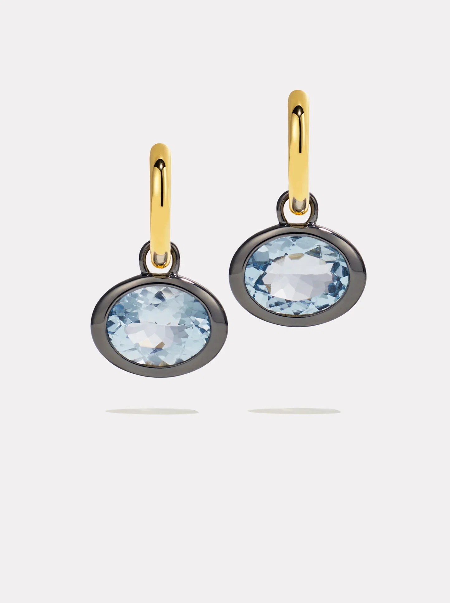 Image of XL Orbit Hoops - Aquamarine & Black Rhodium