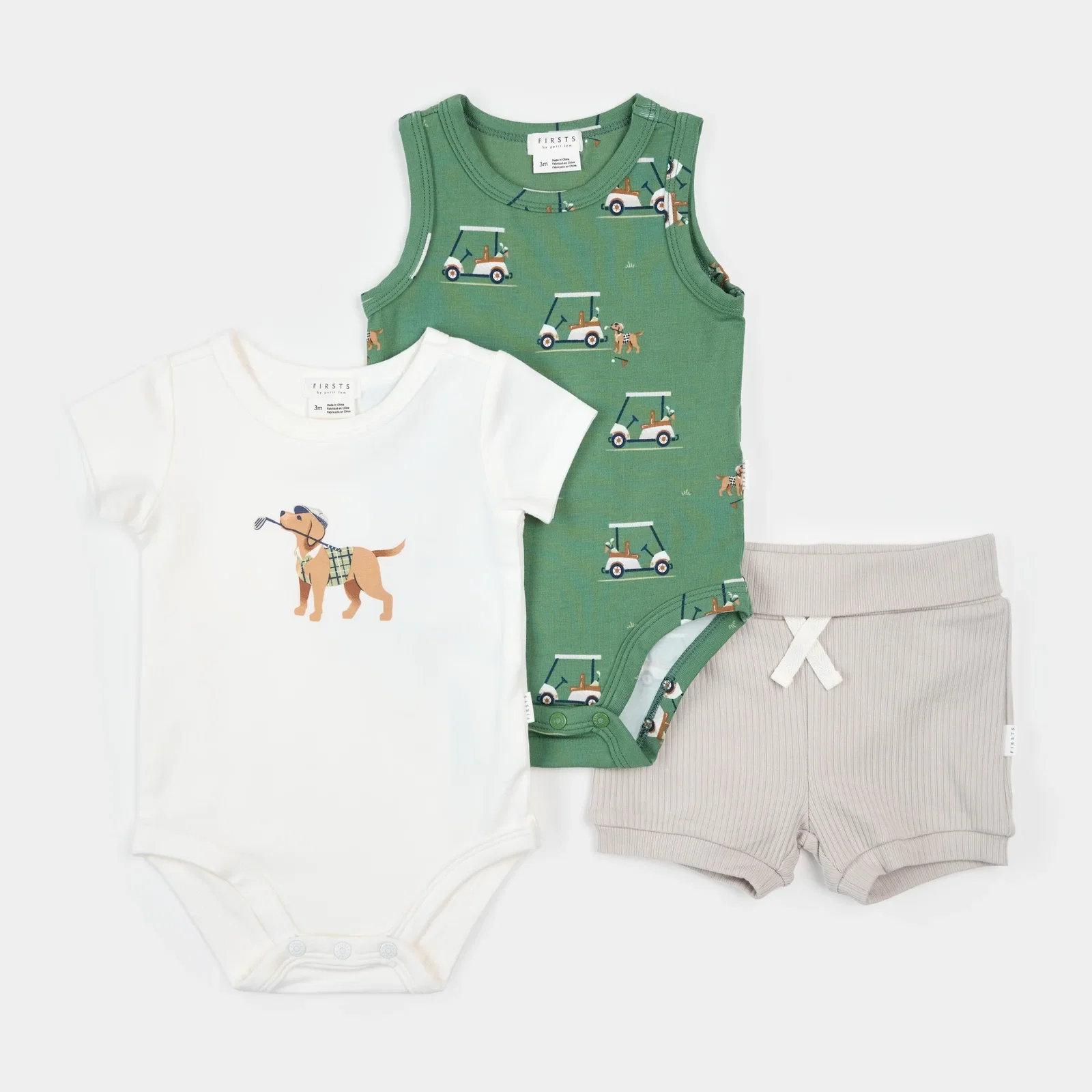 Image of Golf Pups 3pcs Bodysuit Set