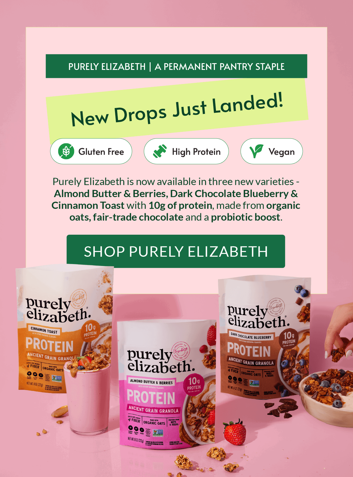 HERO BANNER / Purely Elizabeth / NEW GRANOLA FLAVOURS