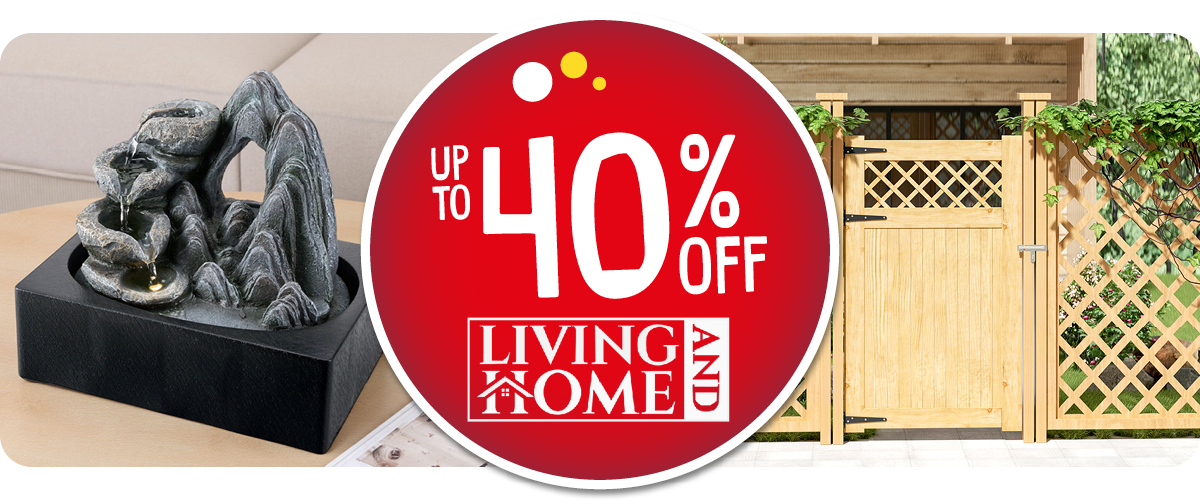 Up to 40% off living & home