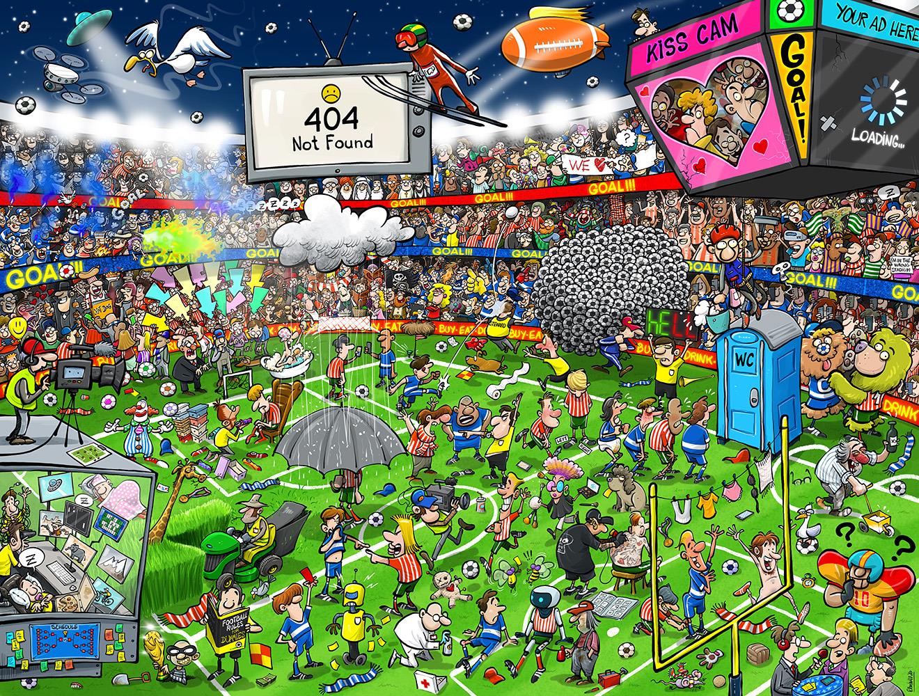 Image of Chaos at The Football Tournament No.25 1000 Piece Jigsaw Puzzle