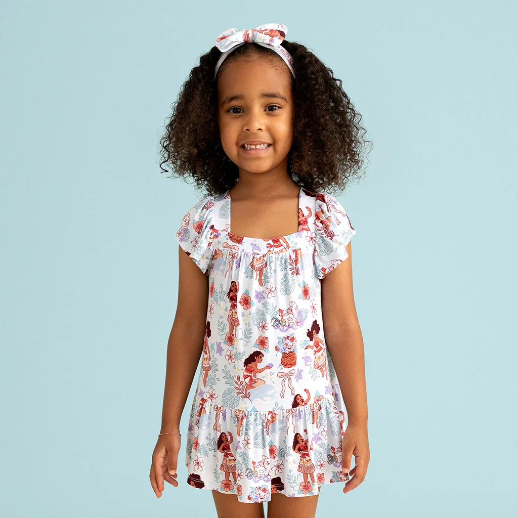 Image of Disney Moana & Pua Square Neck Tiered Dress