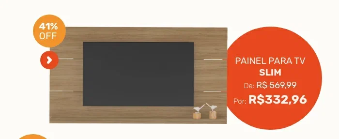Painel para TV até 75 Polegadas Slim Carvalho