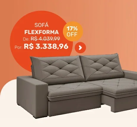 Sofá 4 Lugares Retrátil e Reclinável Flexforma Premier Camurça 250 cm