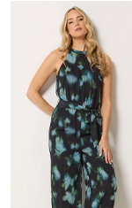 LTS Tall Black Floral Halterneck Jumpsuit