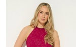 LTS Tall Berry Red Embroidered Halterneck Maxi Dress