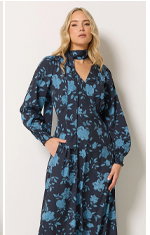 LTS Tall Navy Blue Floral Maxi Dress