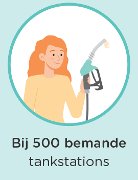 Bij 500 bemande tankstations.