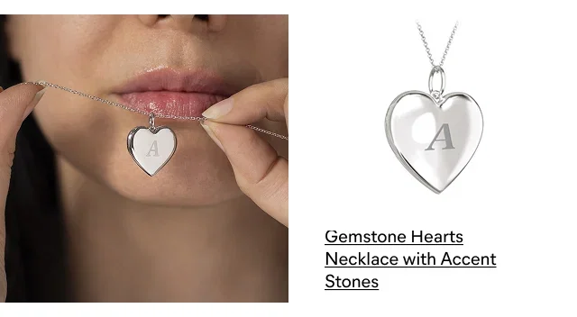 Gemstone Hearts Necklace with Accent Stones