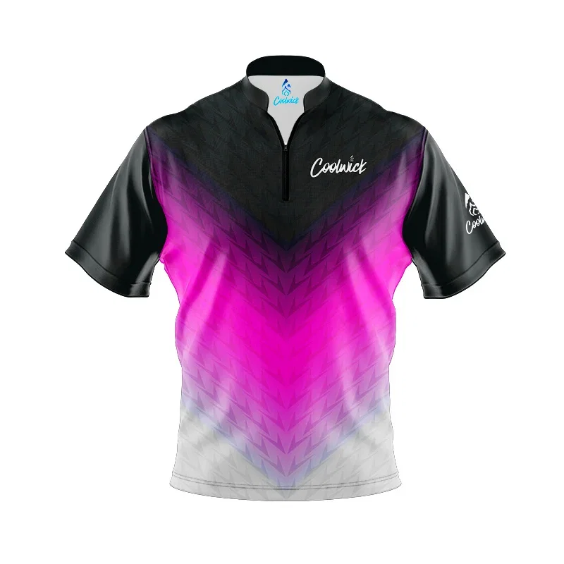Image of CoolWick Elite Pink Vortex Sash Zip Jersey