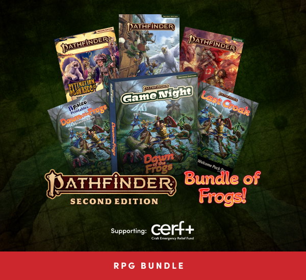 If your game nights are croaking, try out this bundle of Pathfinder Second Edition TTRPG adventures from Paizo! 
