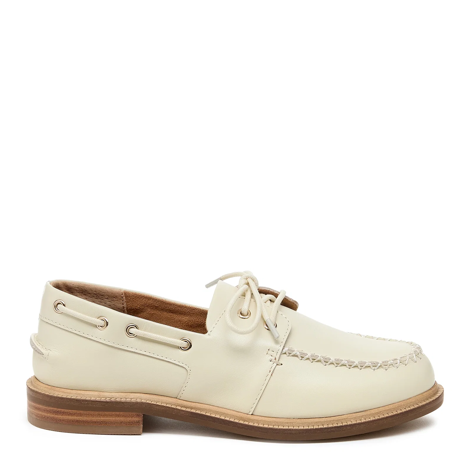 Image of Linny Shell Leather Boat Shoe