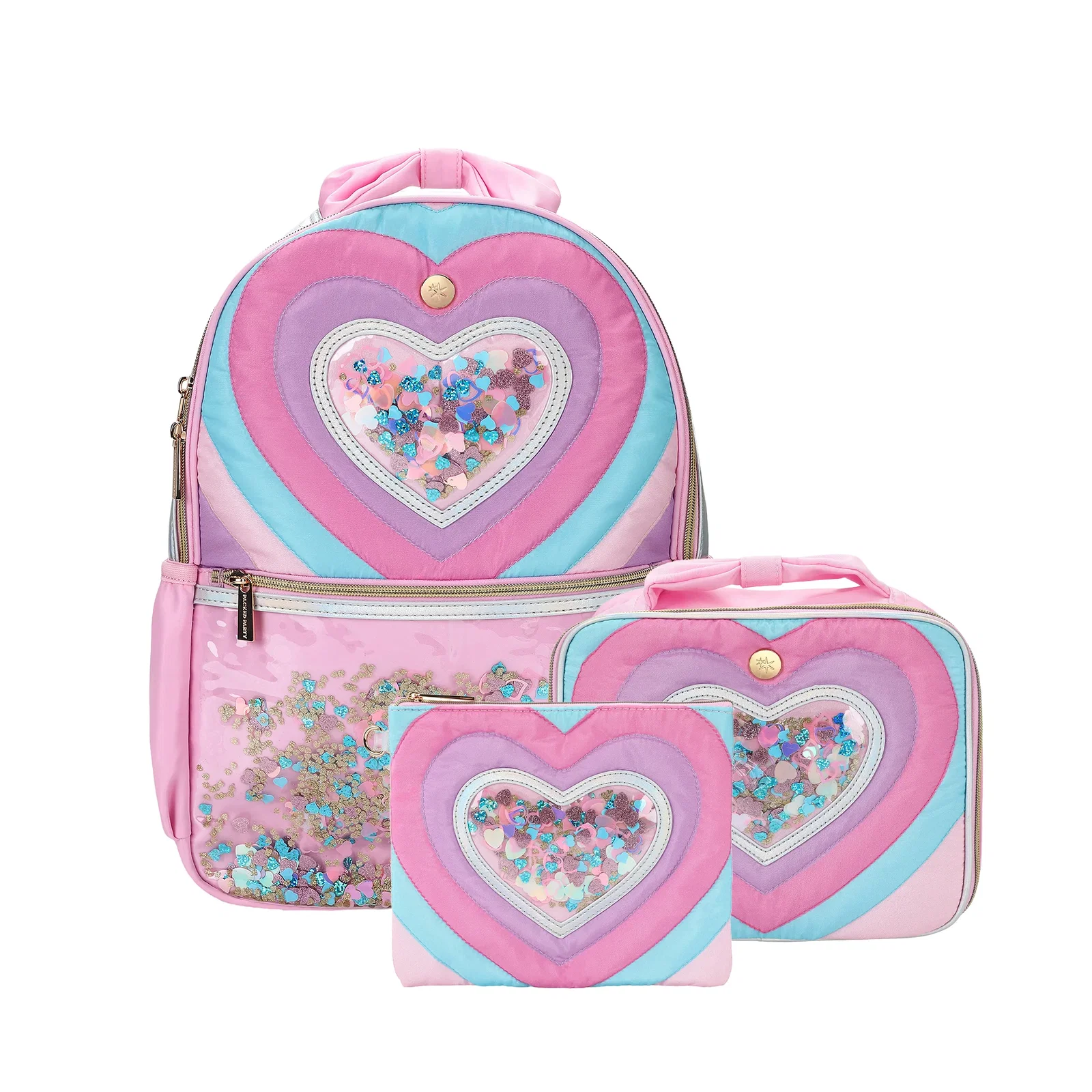Image of Quilted Confetti Heart Backpack Bundle