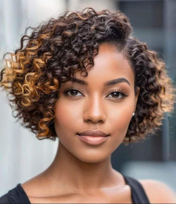 IDefinewig Glueless Wear and Go Wigs Highlight Short Pixie Cut Curly Wigs Pre Cut Lace Human Hair Wigs