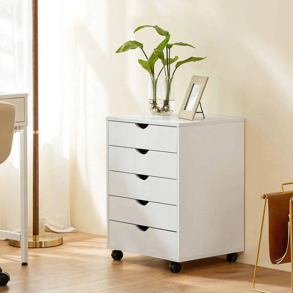 Image of Large Capacity Mobile Storage Cabinet Organizer with Wheels