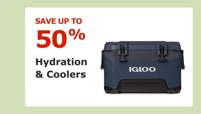 Save up to 50% on Hydration & Coolers.