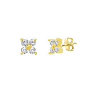 Tiny Diamond Blossom Studs