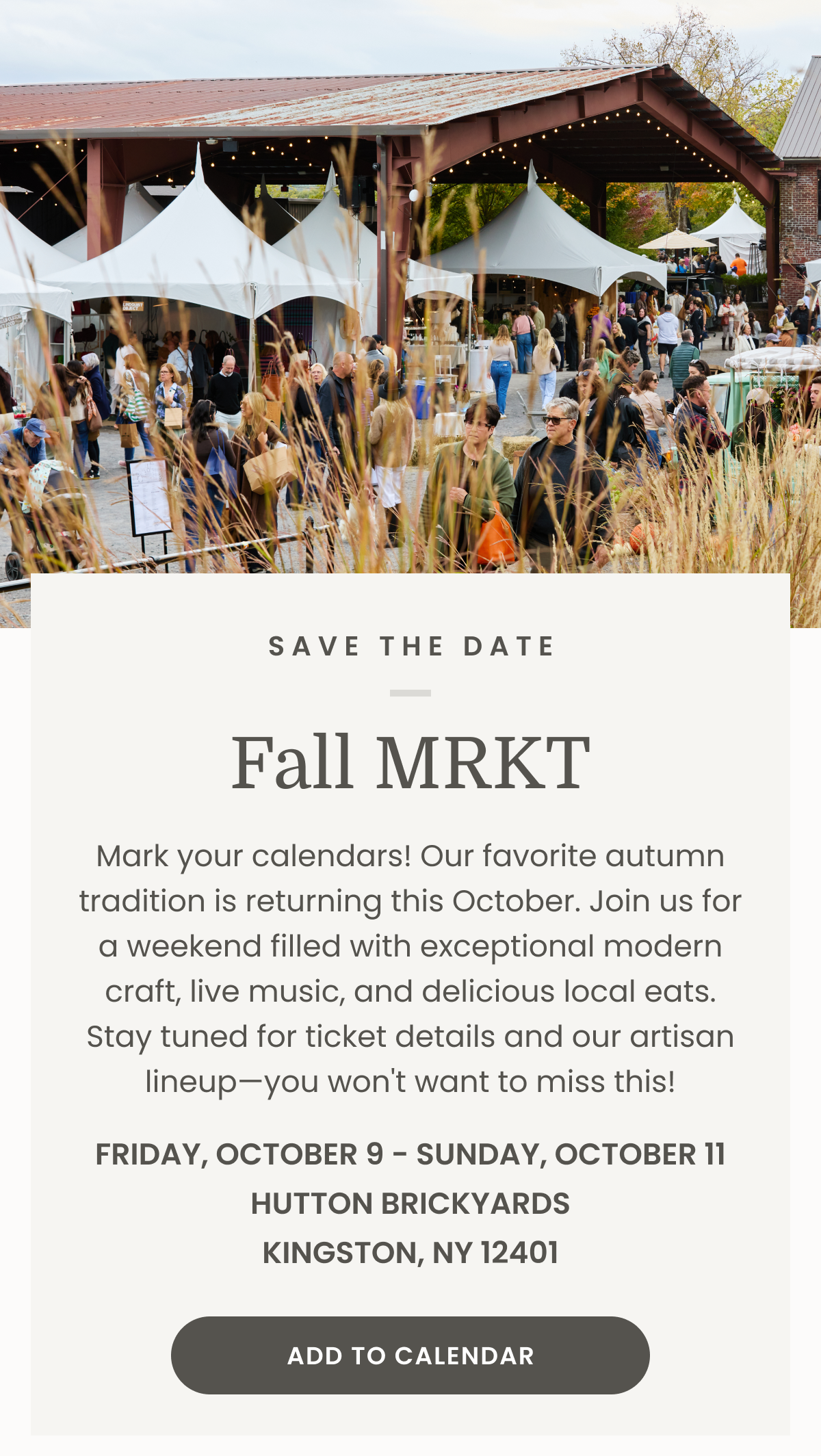 Save the Date for Fall MRKT
