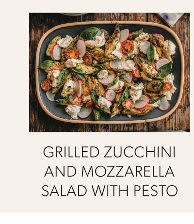Grilled Zucchini and Mozzarella Salad with Pesto
