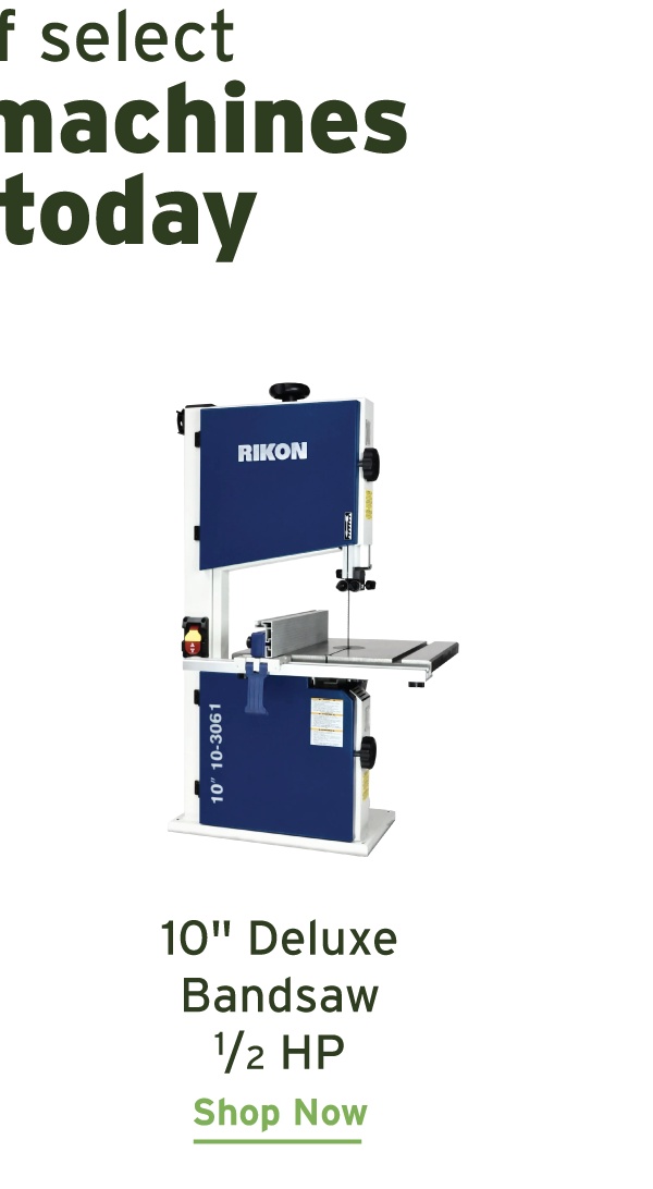 RIKON 10" Deluxe Bandsaw - 1/2 HP