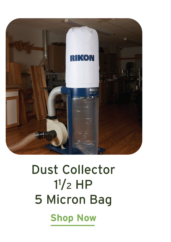 RIKON Dust Collector - 1-1/2 HP - 5 Micron Bag