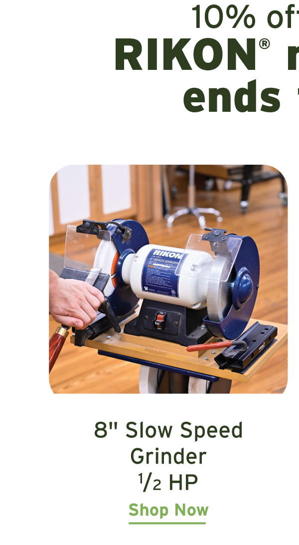 RIKON 8" Slow Speed Grinder - 1/2 HP