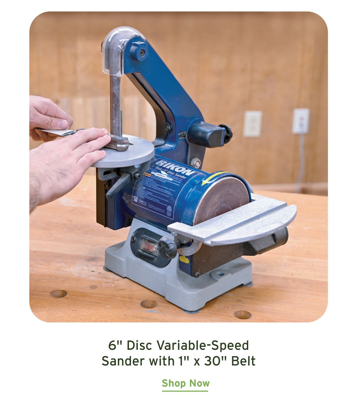 RIKON 6" Disc Variable Speed Sander with 1" x 30" Belt