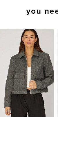 Grey Zip Front Jacket