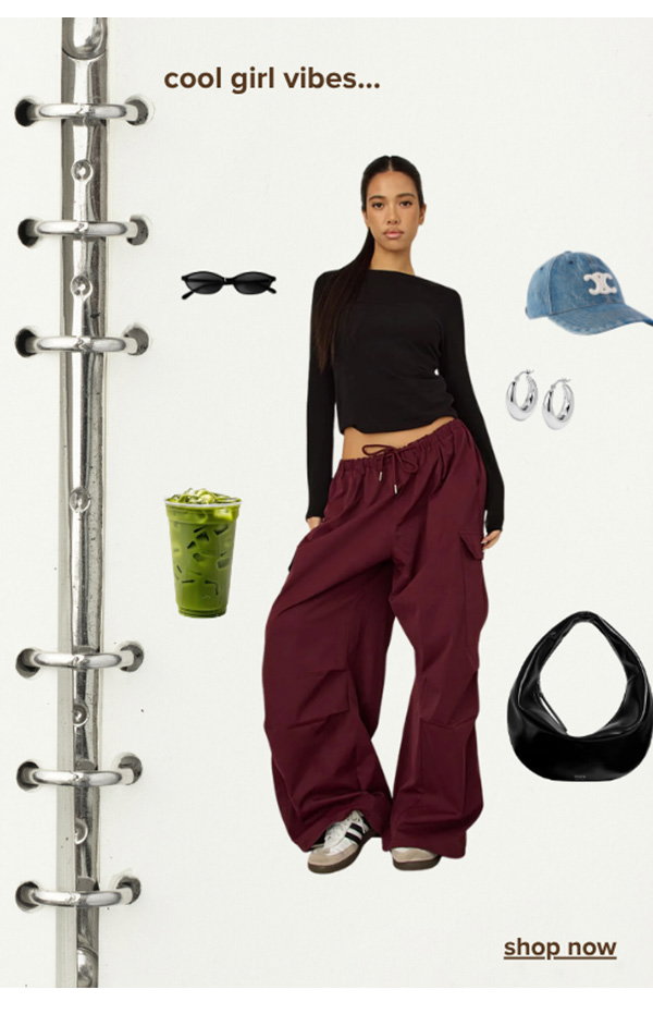 Red Cargo Pants Elasticated Waist
