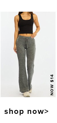 Grey Flare Leg Pants Elasticated Waist