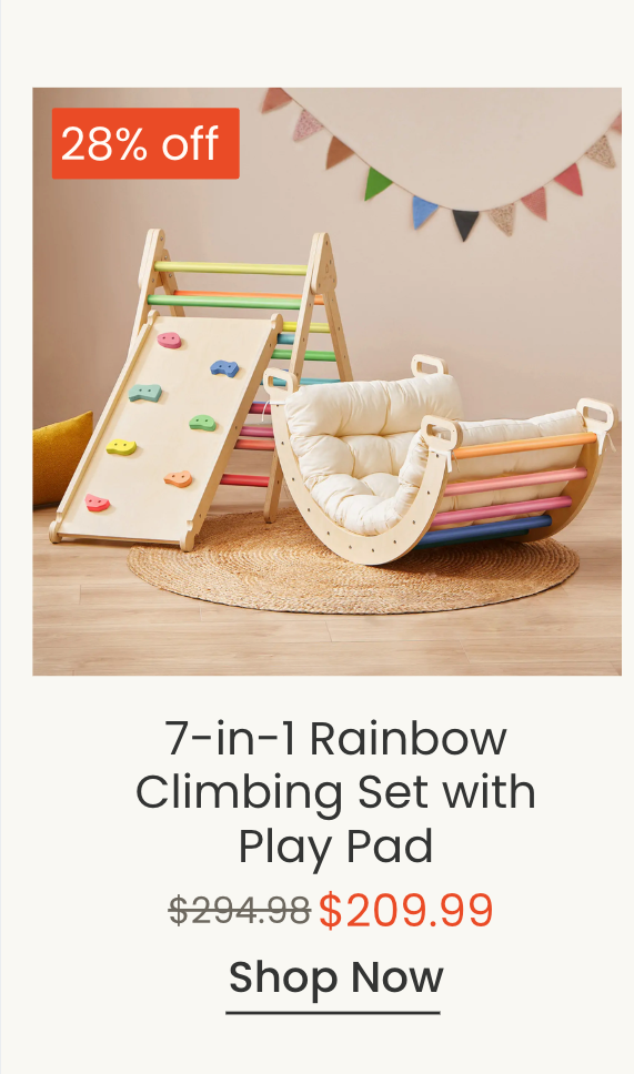 Tiny Land® 7-in-1 Rainbow Climbing Set with Play Pad